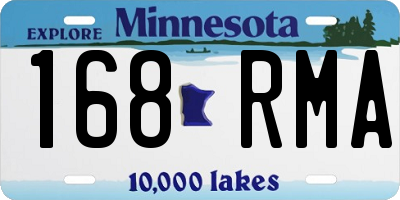 MN license plate 168RMA