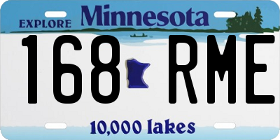 MN license plate 168RME