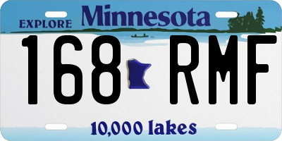 MN license plate 168RMF