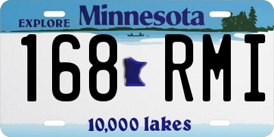 MN license plate 168RMI