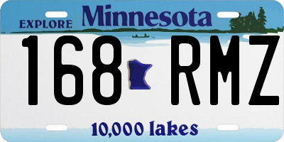 MN license plate 168RMZ