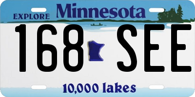 MN license plate 168SEE