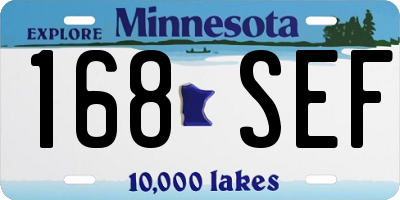 MN license plate 168SEF