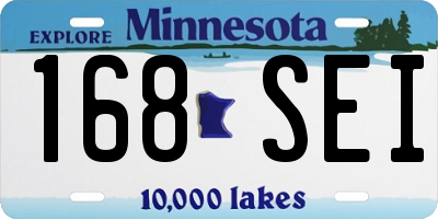 MN license plate 168SEI