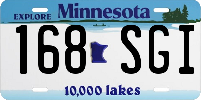 MN license plate 168SGI
