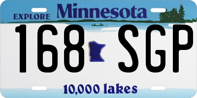 MN license plate 168SGP