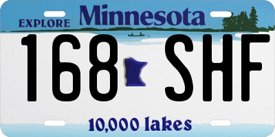 MN license plate 168SHF