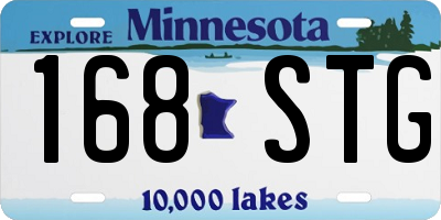 MN license plate 168STG