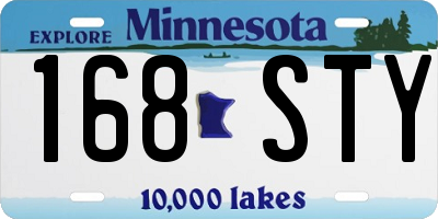 MN license plate 168STY