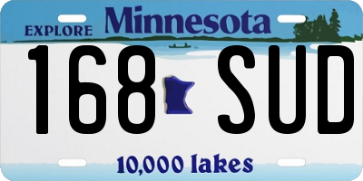 MN license plate 168SUD