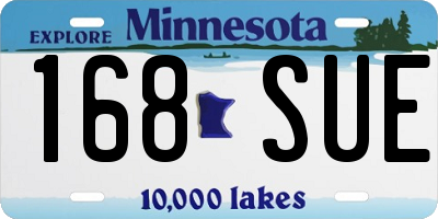 MN license plate 168SUE