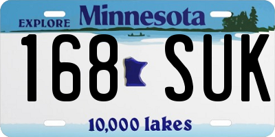 MN license plate 168SUK