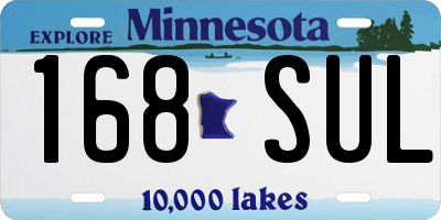 MN license plate 168SUL