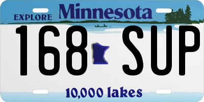 MN license plate 168SUP
