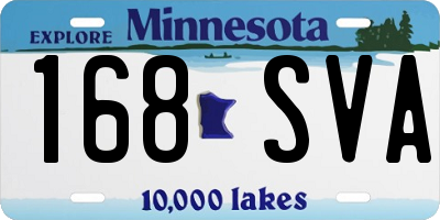 MN license plate 168SVA