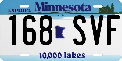 MN license plate 168SVF