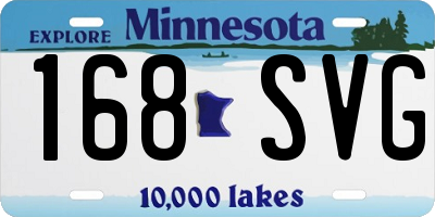 MN license plate 168SVG
