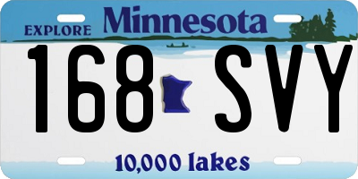 MN license plate 168SVY