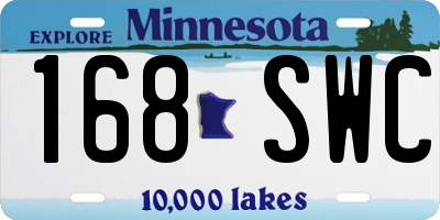 MN license plate 168SWC