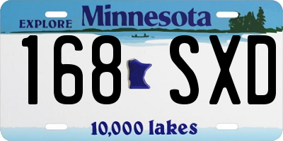 MN license plate 168SXD