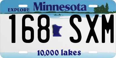 MN license plate 168SXM
