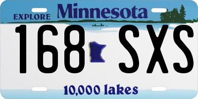 MN license plate 168SXS