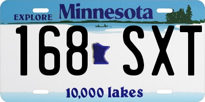 MN license plate 168SXT