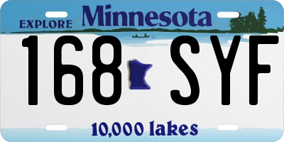 MN license plate 168SYF