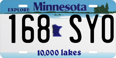 MN license plate 168SYO