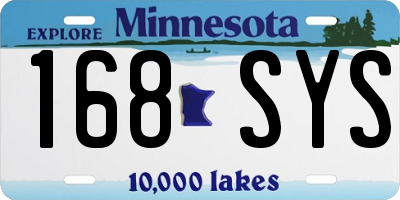 MN license plate 168SYS