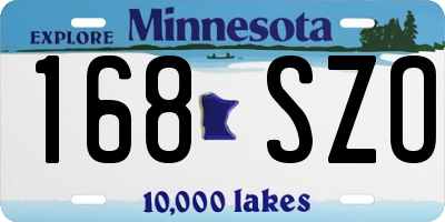 MN license plate 168SZO