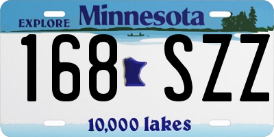 MN license plate 168SZZ