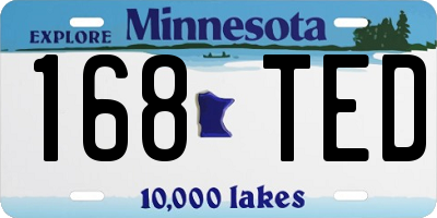 MN license plate 168TED