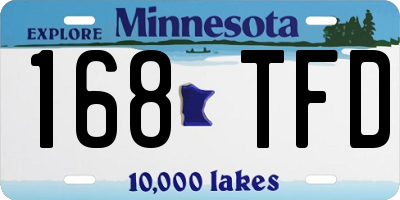 MN license plate 168TFD