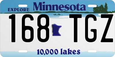 MN license plate 168TGZ