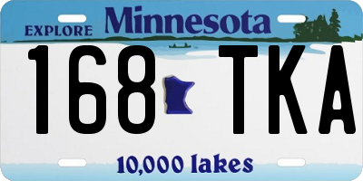 MN license plate 168TKA