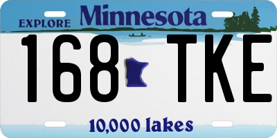 MN license plate 168TKE