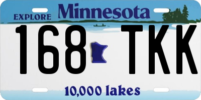MN license plate 168TKK