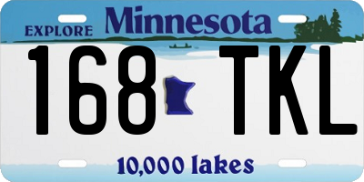 MN license plate 168TKL