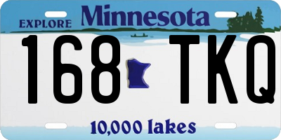 MN license plate 168TKQ