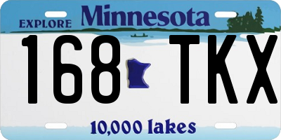 MN license plate 168TKX