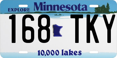 MN license plate 168TKY