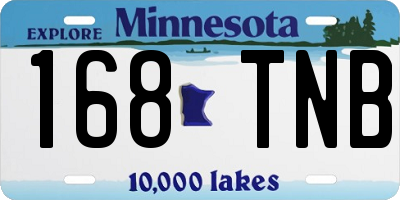MN license plate 168TNB