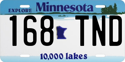 MN license plate 168TND
