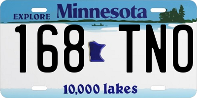 MN license plate 168TNO