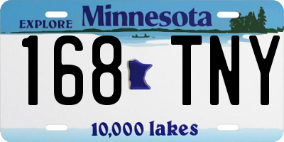 MN license plate 168TNY