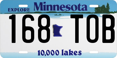 MN license plate 168TOB