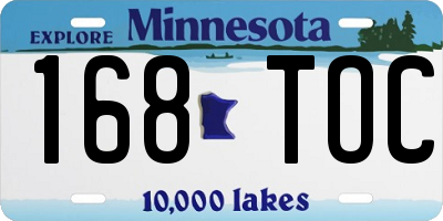 MN license plate 168TOC