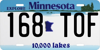 MN license plate 168TOF