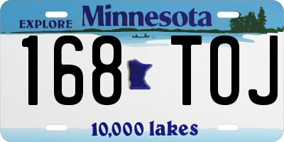 MN license plate 168TOJ